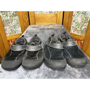CROCS Dawson Black Suede Faux Fur Kids Unisex Shoes Child Sz C12/13 2 Pairs